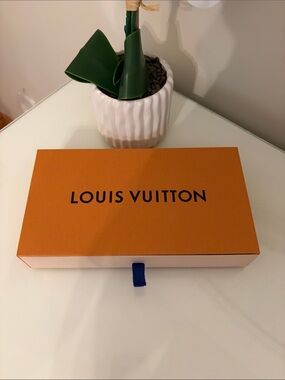 Louis Vuitton Orange Box with Bold Navy Logo